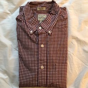 J. Crew red plaid long sleeve shirt